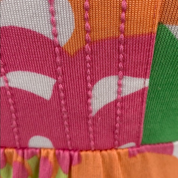 Lilly Pulitzer Retro Pink Blue Multi Color Floral V-neck Bell Sleeve Dress - Picture 7 of 11